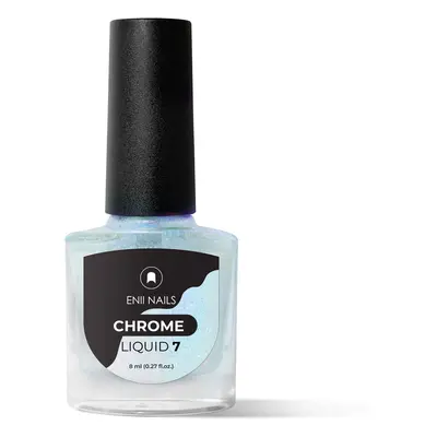 Chrome liquid 7 - Tekutý chromový prášek, světlý modrý aurora lesk 8 ml