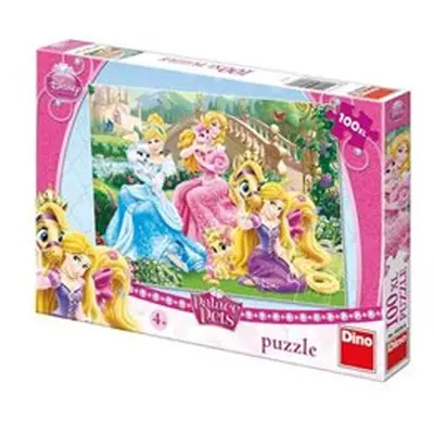 Puzzle Princezny s mazlíčky v parku 100 XL dílků