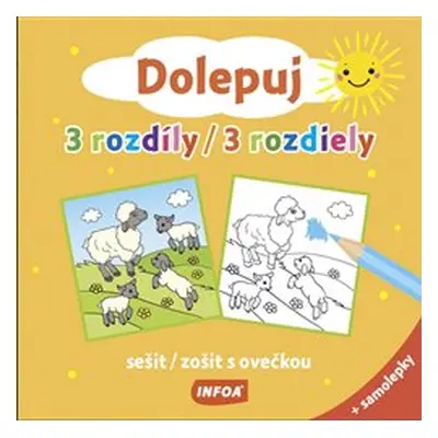 Dolepuj 3 rozdíly - sešit s ovečkou + samolepky