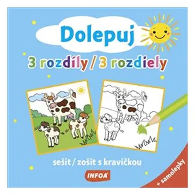 Dolepuj 3 rozdíly - sešit s kravičkou + samolepky