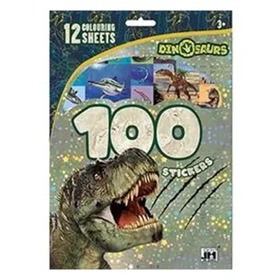 100 samolepek s omalovánkovými listy - Dinosauři