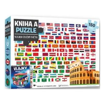 Kniha a puzzle - Vlajky celého světa