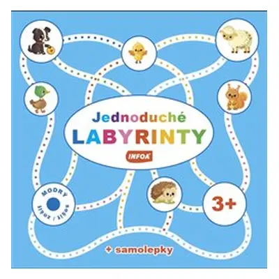 Jednoduché labyrinty - modrý sešit + samolepky