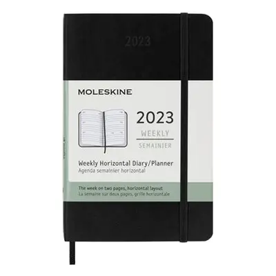 Horizontální týdenní diář Moleskine 2023 měkký černý S