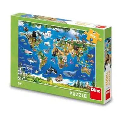 Puzzle Mapa zvířat 100 XL dílků