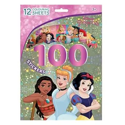 100 samolepek s omalovánkovými listy - Disney Princezny