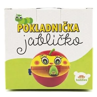 Pokladnička červené jablko s červíkem na klíček