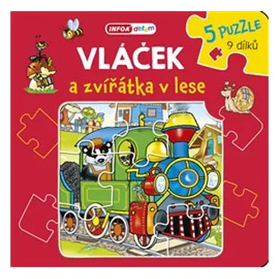 Knížkové puzzle - Vláček a zvířátka v lese