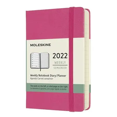 Plánovací zápisník Moleskine 2022, tvrdý, růžový, S