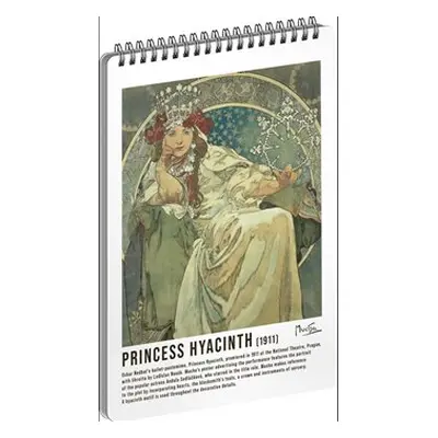 Alfons Mucha Spirálový blok Princezna, linkovaný 14,8 x 21 cm