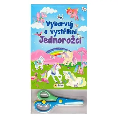 Vybarvuj a Vystřihni - Jednorožci - modrá