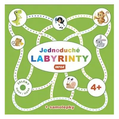 Jednoduché labyrinty - zelený sešit + samolepky