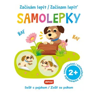 Začínám lepit SAMOLEPKY - Sešit s pejskem