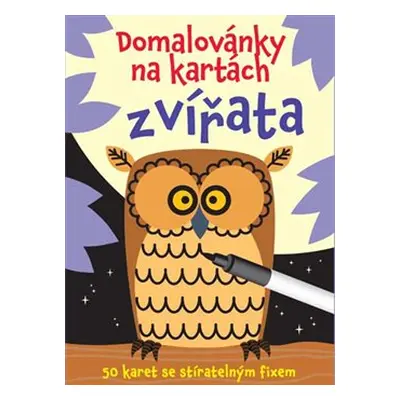 Domalovánky na kartách - Zvířata (Krabička + fix + 50 karet)