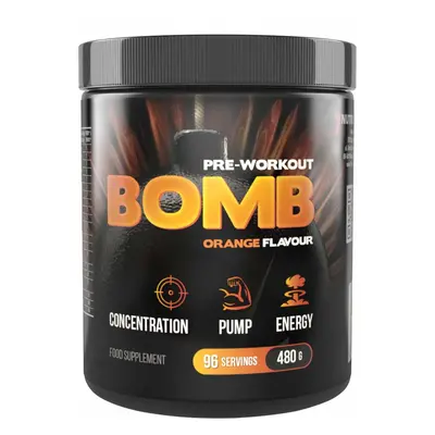 7NUTRITION Pre-Workout Bomb 480 g komplexní sypká předtréninková směs Varianta: Pomeranč