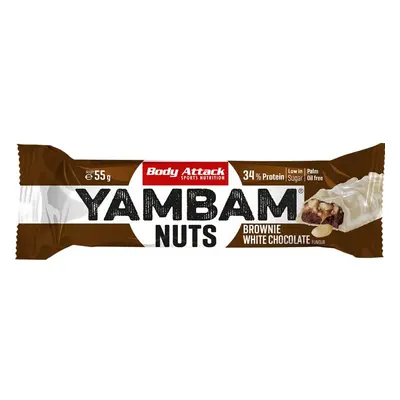 EXP 6/2023 - Body Attack Yambam Nuts 55 g tyčinka s 34% bílkovin a velmi nízkým obsahem cukru