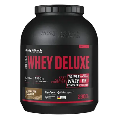 Body Attack Extreme Whey Deluxe 2300 g, syrovátkový koncentrát, izolát, hydrolyzát Varianta: Ban