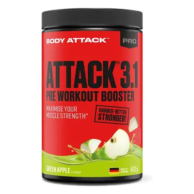 Body Attack 3.1 Pre Workout Booster, sypká předtréninková směs Varianta: Zelené jablko