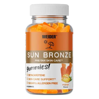 Weider Sun Bronze 40 Gummies, želatinové bonbóny s vitamínem A, beta-karotenem, zeaxanthinem a l