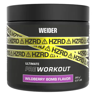 EXP 07/2024 Weider HZRD Ultimate PreWORKOUT, 260g, prášková forma silně stimulační a vasodilatač