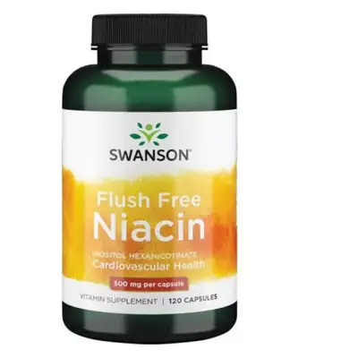 Vitamín B3 Flush-Free 120 kapslí 500mg - Swanson - EXP 07/2022