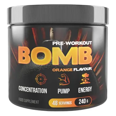 7NUTRITION Pre-Workout Bomb 240 g, komplexní sypká předtréninková směs Varianta: Pomeranč