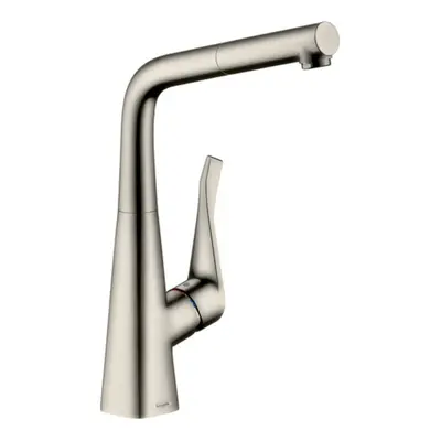 Dřezová baterie Hansgrohe Metris M71 s vytahovací sprškou vzhled nerezu 14821800