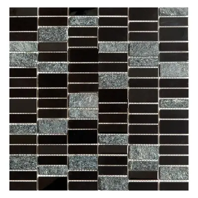 Nerezová mozaika Premium Mosaic Stone černá 30x30 cm mat / lesk MOS4815BK