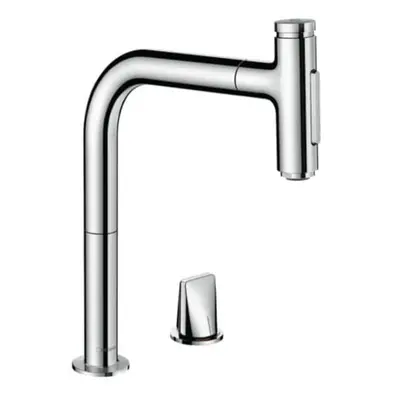 Dřezová baterie Hansgrohe Metris s vytahovací sprškou, 2 proudy chrom 73819000