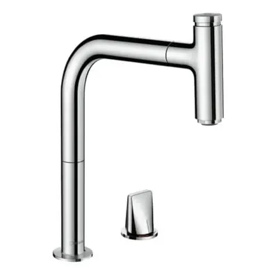 Dřezová baterie Hansgrohe Metris s vytahovací sprškou chrom 73825000