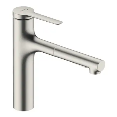 Dřezová baterie Hansgrohe Zesis s vytahovací sprškou, 2 proudy nerez 74801800