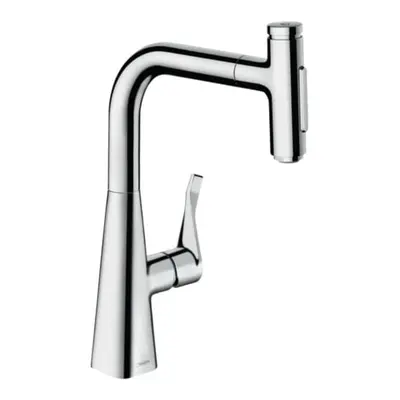 Hansgrohe Metris dřezová baterie s vytahovací sprškou, 2 proudy chrom 73 817 000