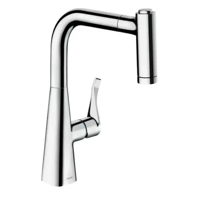 Dřezová baterie Hansgrohe Metris s vytahovací sprškou, 2 proudy chrom 73823000