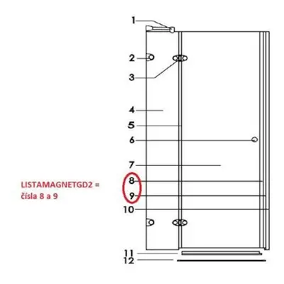 Náhradní díl Anima Glass LISTAMAGNETTGD2