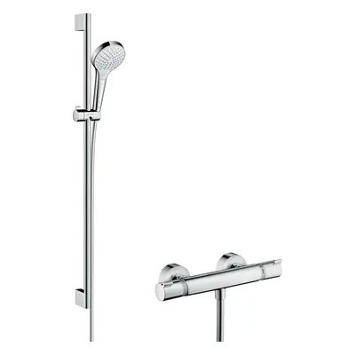 Sprchový systém Hansgrohe Croma Select S na stěnu s termostatickou baterií bílá/chrom 27014400