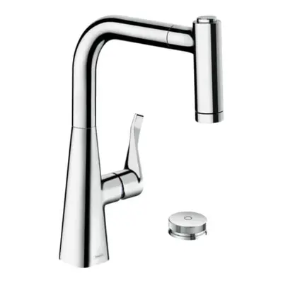 Dřezová baterie Hansgrohe Metris s vytahovací sprškou, 2 proudy chrom 73826000