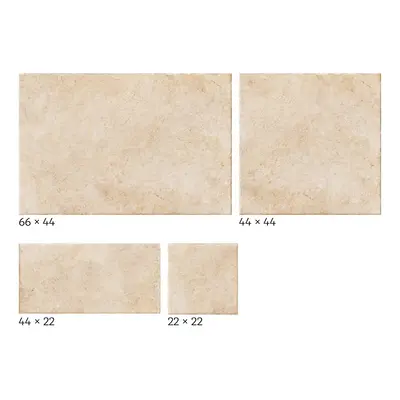 Dlažba Realonda Modular Borgogna beige 44x66, 44x44, 22x22, 22x44 cm mat MBORGBE