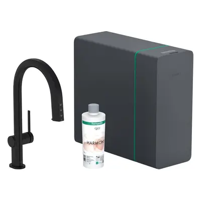 Dřezová baterie Hansgrohe Aqittura bez výpusti matná černá 76836670