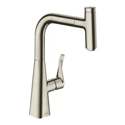 Dřezová baterie Hansgrohe Metris s vytahovací sprškou vzhled nerezu 73802800