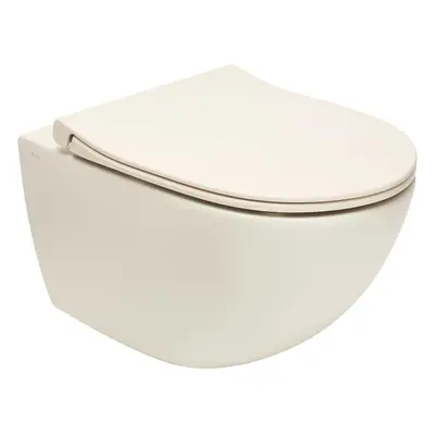 WC závěsné VitrA Sento SmoothFlush taupe mat včetně sedátka, zadní odpad 7848-020-6147