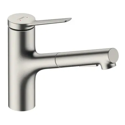 Dřezová baterie Hansgrohe Zesis s vytahovací sprškou, 2 proudy nerez 74803800