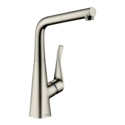 Dřezová baterie Hansgrohe Metris s vytahovací sprškou vzhled nerezu 73812800