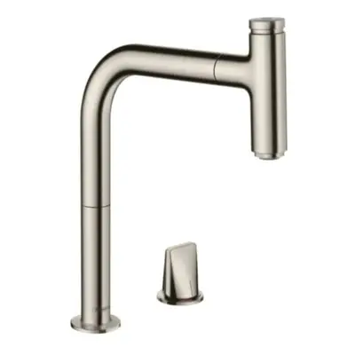 Dřezová baterie Hansgrohe Metris s vytahovací sprškou vzhled nerezu 73804800