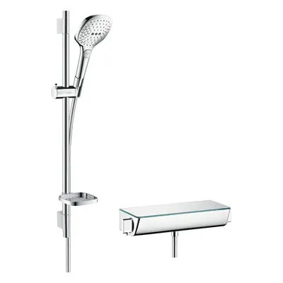 Sprchový systém Hansgrohe Raindance Select E na stěnu s termostatickou baterií bílá/chrom 270384