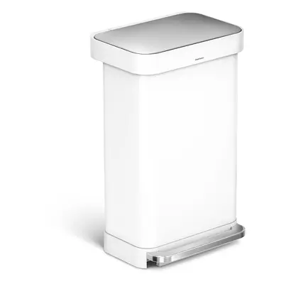 Odpadkový koš volně stojící Simplehuman Pedal bin 45 l Bílá ocel lesk SHCW2027