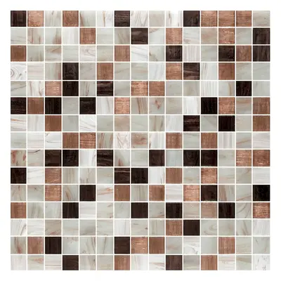 Skleněná mozaika Premium Mosaic hnědá 33x33 cm lesk MOSJ20MIXBR