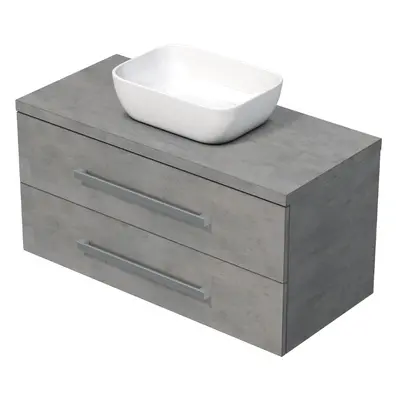 Koupelnová skříňka s krycí deskou Naturel Cube Way 100x53x46 cm beton mat CUBE461003BESAT45