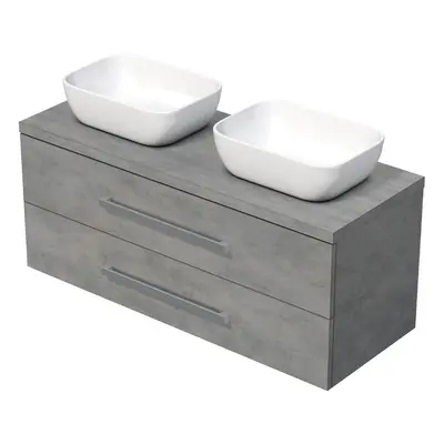 Koupelnová skříňka pod umyvadlo s deskou Naturel Cube Way 120x53x46 cm beton mat CUBE461203BESAT