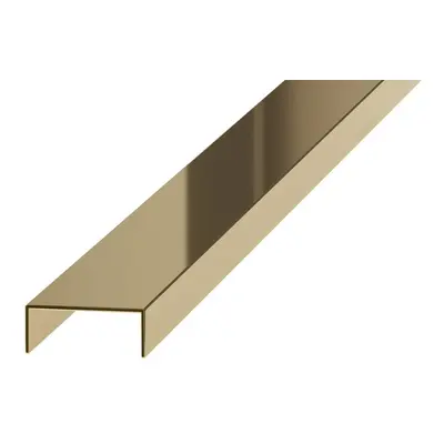 Lišta dekorační "U" Eviso gold lesk, nerez PVD, délka 270 cm, šířka 10 mm, PRGO0001