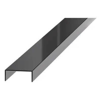 Lišta dekorační "U" Eviso black lesk, nerez PVD, délka 270 cm, šířka 10 mm, PRBL0001